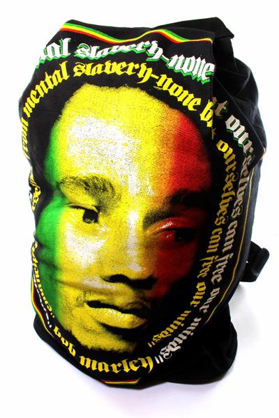 Sac à Dos Reggae Visage Bob Marley Vert Jaune Rouge Smart Zip