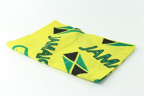 Bandeau Foulard Jaune Jamaïque Avec Drapeau Jamaïcain
