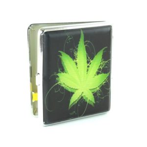 Boîte à Cigarette Personnalisée Logo Feuille de Cannabis
