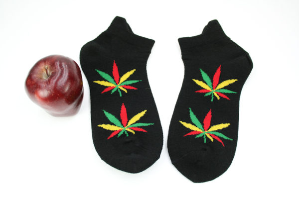 Chaussettes Noires Marijuana Green Yellow Red Homme Femme