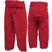 Lot de 3 Pantalons de Pêcheurs Thaïlandais Vert Jaune Rouge