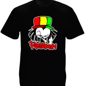 T-Shirt Noir Dready Rastaman Fume un Spliff