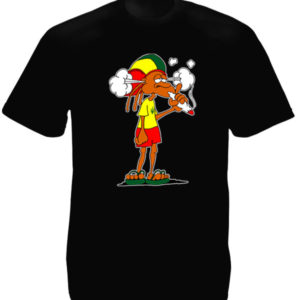 T-Shirt avec Rasta qui Fume un Gros Joint d'Herbe