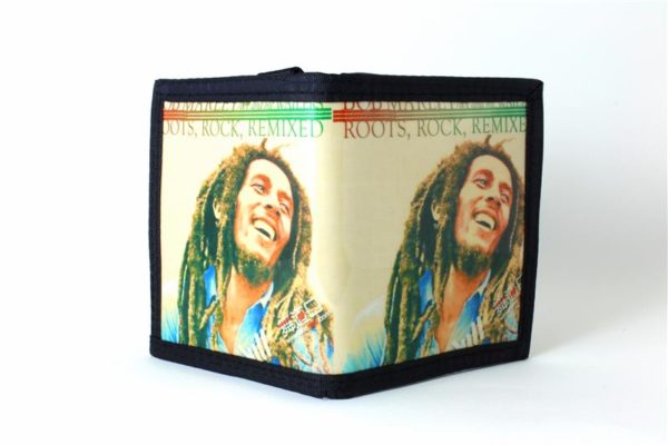 Portefeuille Rangements Multiples Fermeture Velcro Décoration Bob Marley Longues