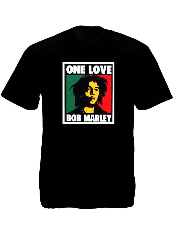 TEE-SHIRT ALBUM BOB MARLEY ONE LOVE NOIR